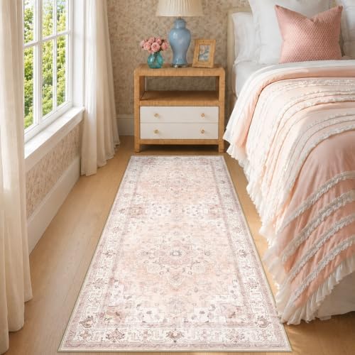 CAPALOCA Runner 2x6 Washable Nursery Girls Low Pile Area Rug Pink - Image 3