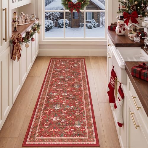 2x6 Christmas Runner Rug for Hallway, Washable Kitchen Rugs - Image 4