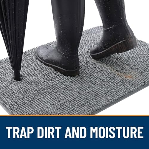 OLANLY Dog Door Mat for Muddy Paws 30x20, Super Absorbent Chenille Mud Mat - Image 2