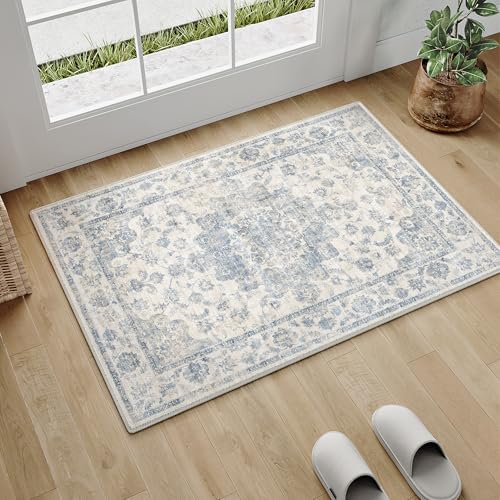 2x3 Blue Neutral Area Rug by WondRg