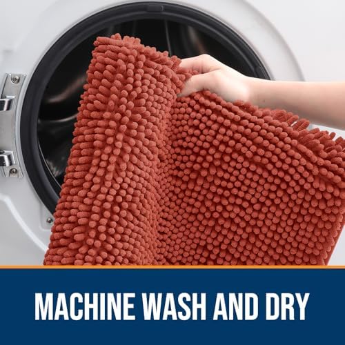 OLANLY Dog Door Mat for Muddy Paws 59x32, Super Absorbent Chenille Mud Mat - Image 5