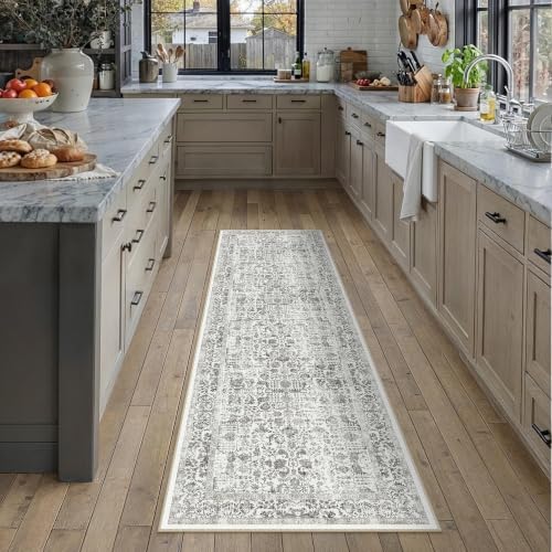 PureCozy Black Runner Rug 2x4 Vintage Floral - Image 2
