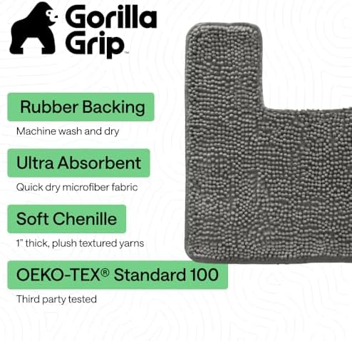 GORILLA GRIP Chenille Bath Rug Mat - Image 3