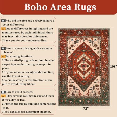 SERISSA 6x9 Washable Non Slip Boho Area Rug - Image 2