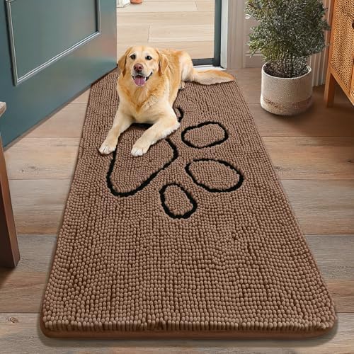 Smiry Dog Door Mat for Muddy Paws, Absorbent Non Slip Dirt Trapper by Smiry