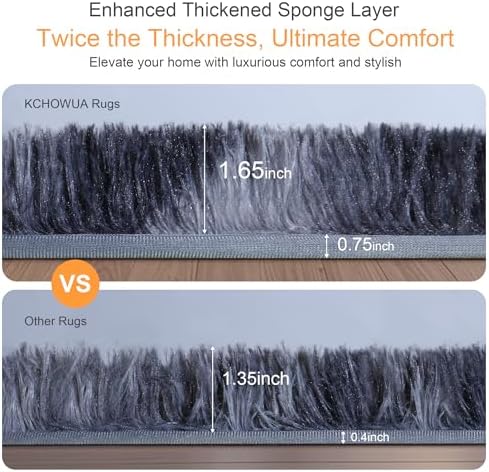 3x5 Thick Tie-dye Dark Grey Fluffy Shag Rug - Image 3