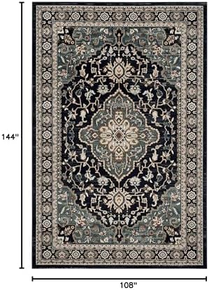 SAFAVIEH Lyndhurst Area Rug 9'x12', Traditional Anthracite & Teal LNH338C - Image 2