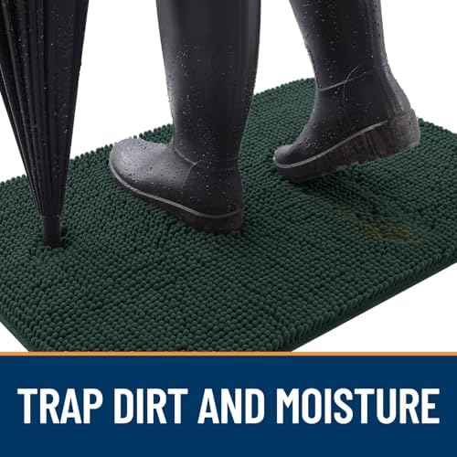 OLANLY Dog Door Mat for Muddy Paws 40x24, Super Absorbent Chenille Mud Mat - Image 2