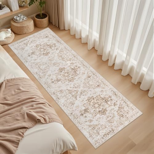 3x6 Hallway Washable Runner Rug: Kitchen Carpet Beige/Ivory - Image 3