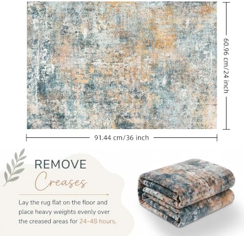 Small Washable Area Rug 2x3, Soft Non Slip Entryway Rug - Image 2