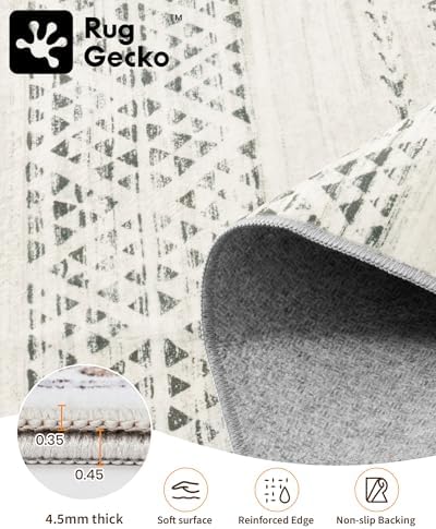 Miukiki Washable 2x6 Runner Rug Hallway Non Slip Kitchen Runner Grey - Image 3