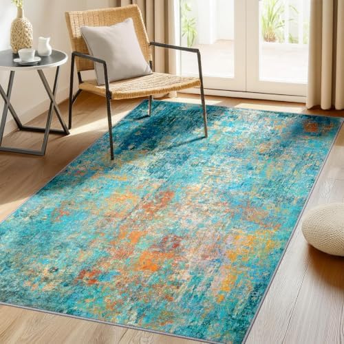 RELEANY Washable 3'x5' Abstract Area Rug by RELEANY