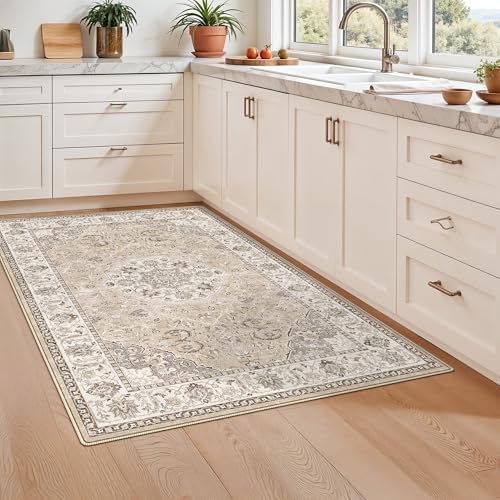 3x5 Living Room Area Rugs: Vintage Washable Non-Slip Rug - Image 4