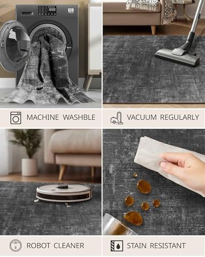 Washable 4x6 Rug Modern Abstract Area Rug - Image 6