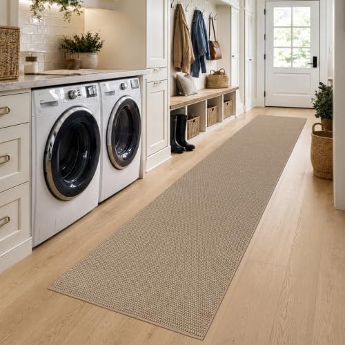DEXI Thin Hallway Runner Rug 2'8"x14', Non Slip Entryway Rugs, Dark Beige - Image 5
