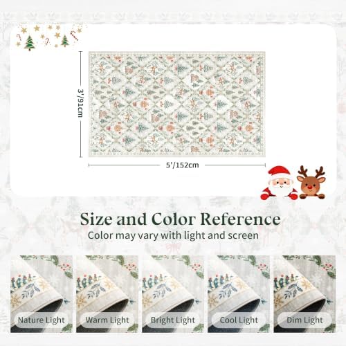 3x5 Christmas Non-Slip Area Rug - Image 2