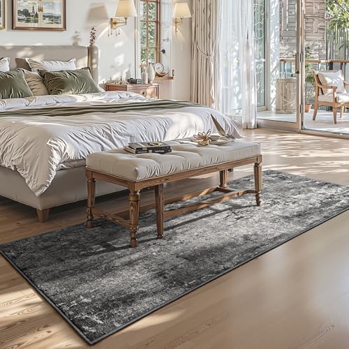3x7 Black Rug Runners for Hallways Kitchen Runner Rug Non Slip Washable Black - Image 3
