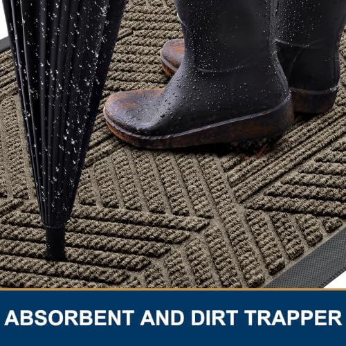 Smiry Front Door Mat Outside Entrance, Low Profile Rubber Doormat - Image 3