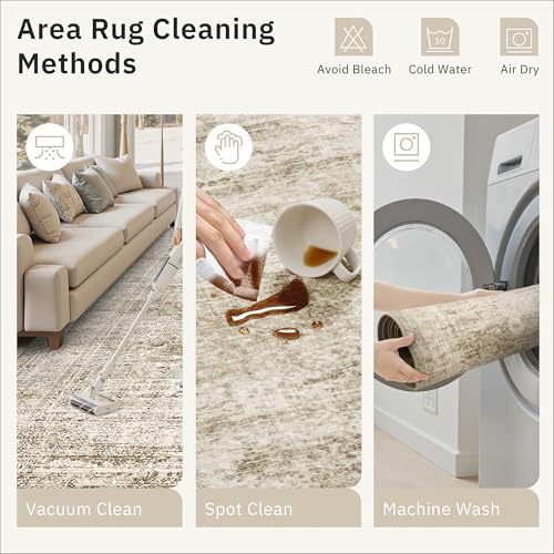 Soalmost Runner Rug 2x6 Washable Kitchen Hallway Runners Non-Slip Brown - Image 6
