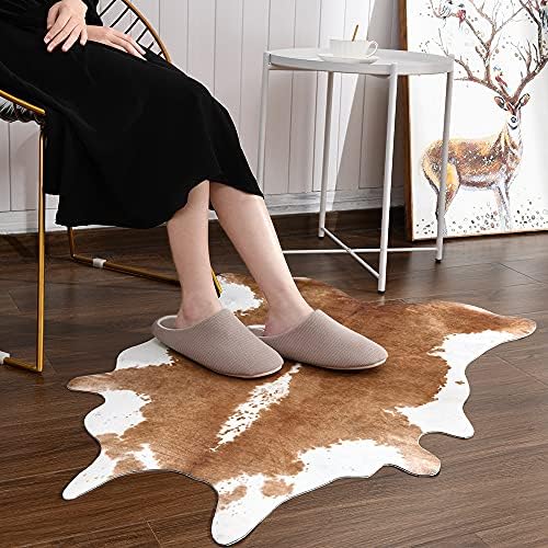 BENRON Small Faux Cowhide Rug, Cow Print Rug - Image 3