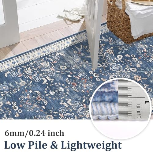 Yamaziot 2x8 Washable Hallway Runner Rug Non Slip Floral Carpet - Image 4