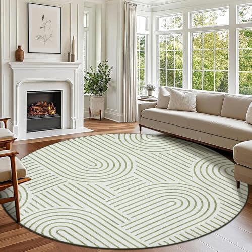 ROYHOME Modern 6ft Round Washable Rug by ROYHOME
