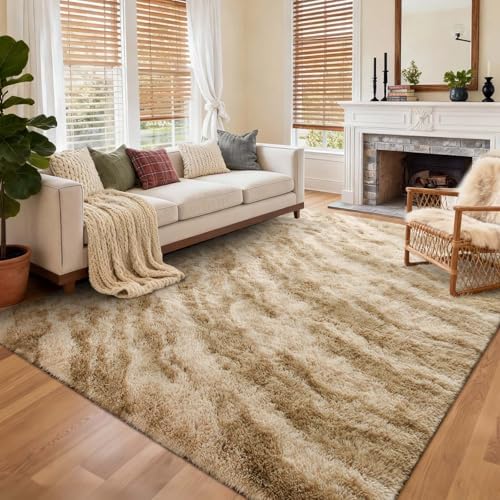 Area Rugs for Living Room, Tie-Dyed 6x9 Feet Soft Fluffy Shagg Plush Rug High by Cuzwlovita