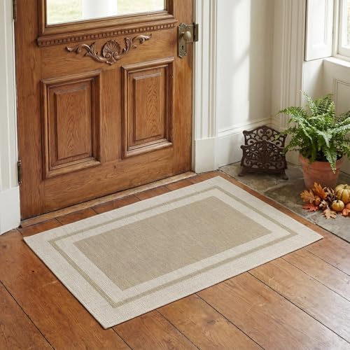 Artoid Mode Beige Absorbent Rectangle Non-Skid Doormat, Home Mats Non Slip - Image 4