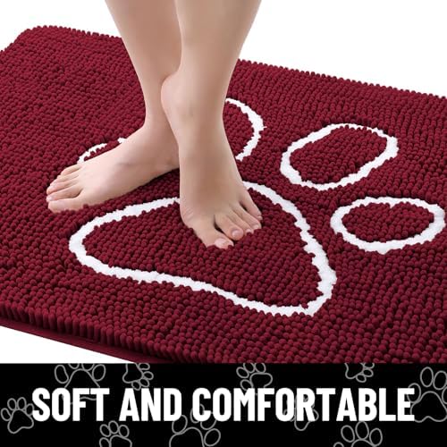 Smiry Dog Door Mat for Muddy Paws, Absorbent Non Slip Dirt Trapper - Image 4