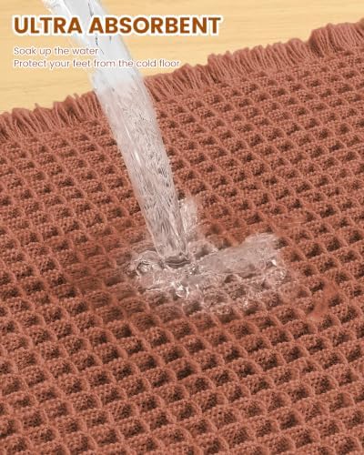Smiry Waffle Bath Mat 72X24, Extra Soft Absorbent Bathroom Rugs - Image 5