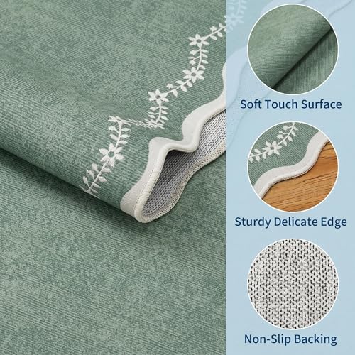 GarveeHome 2.5x10 Scalloped Washable Runner Rug Long Hallway Kitchen Rug - Image 5
