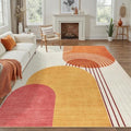DCX Abstract Washable 8x10 Rug, Non Slip Low Pile Rug by DCXWashableRug
