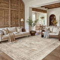 HUGEAR Beige 8x10 Neutral Area Rugs by HUGEAR