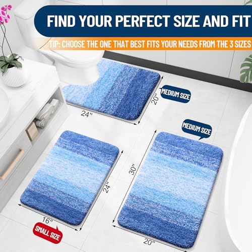 OLANLY Luxury Toilet Rugs U-Shaped 24x20, Soft Absorbent Microfiber Mat - Image 2