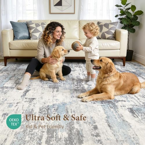 10x11 Area Rugs Abstract Washable Living Room Rug - Image 4