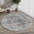 Rugcomf Round Area Rug 4ft Washable Vintage Non Slip by Rugcomf