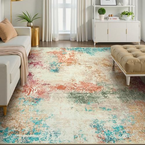 Lahome Abstract Area Rugs 9x12 for Living Room, Washable Ultra Thin Soft - Image 6