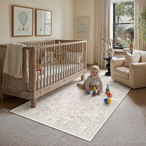 PureCozy Grey 4x6 Washable Area Rug by PureCozy