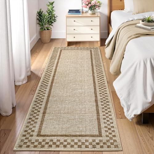 Garvee Kitchen Runner Rug 2x6 Checkered Border Rugs - Image 2