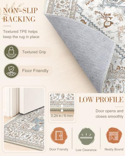 OLANLY 2x6 Washable Runner Rug, Soft Non Slip Carpet - Image 7