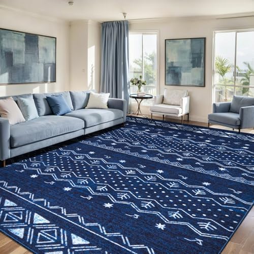 SERISSA 8x10 Washable Non-Slip Boho Area Rug by SERISSAHomeDecorCollection