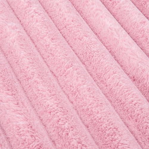 Pink Rabbit Striped Plush Rug 2'x3', Fluffy Shaggy Area Rug - Image 6