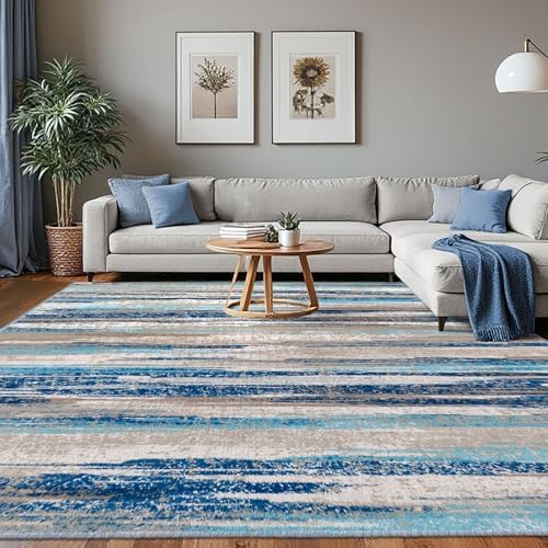 Lansny Washable Abstract 8x10 Area Rug by lansny