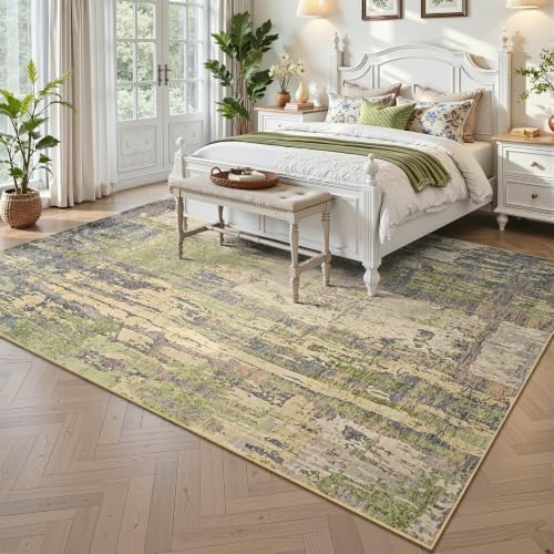 Toneed Abstract Area Rug Modern Washable Rug Soft Non Slip Rug Low Pile - Image 3