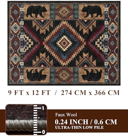 YIHOUSE 9x12 Western Cabin Area Rugs - Image 2