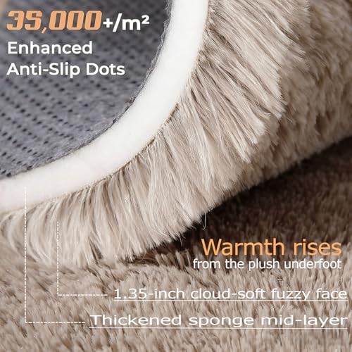 2x6 Runner Rug for Bedroom: Fluffy Shag Soft Washable Rugs Small Fuzzy Plush - Image 2