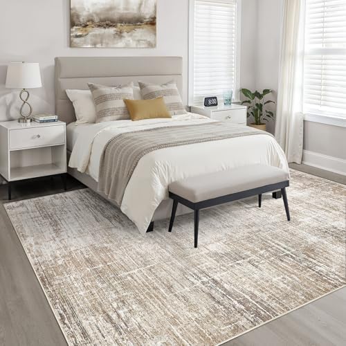 LOONGRUG 6x8 Area Rug Washable Neutral Modern Living Room Rug Dark Brown - Image 4