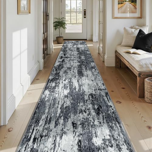 RELEANY Washable Runner 2'6"x14' Abstract Area Rug - Image 2
