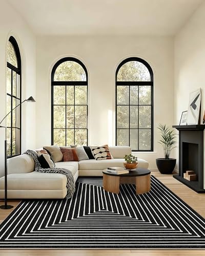 8x10 Area Rugs for Living Room Large Modern Washable Rug by LatteFog