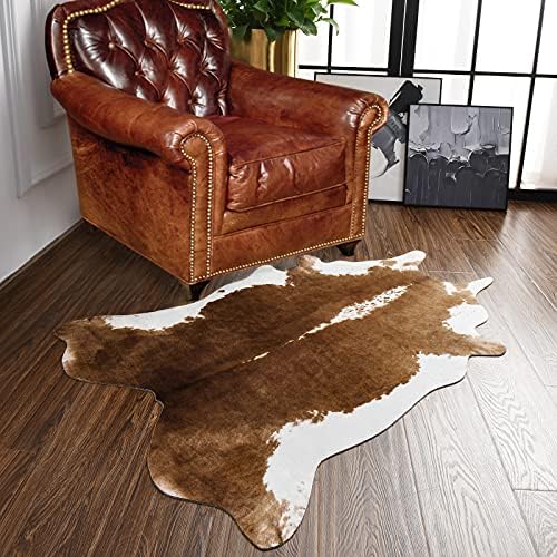 BENRON Small Faux Cowhide Rug, Cow Print Rug by BENRON